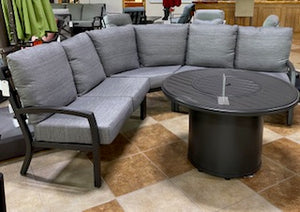 Modern Deep Grey Cushion Aluminum Sectional Sofa