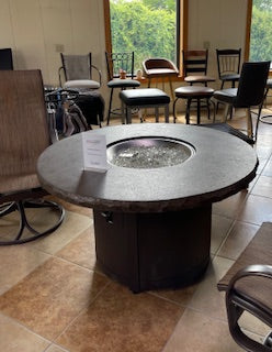 Marbleized Noche Beacon Round Gas Firepit