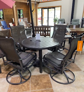 42" Round 5 Piece Aluminum Dining Set in Rich Earth