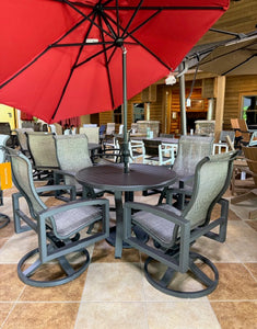 5 Piece Round Aluminum Dining Set- Graphite Grey