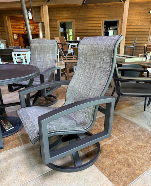 5 Piece Round Aluminum Dining Set- Graphite Grey