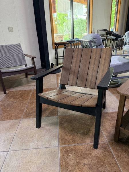 Adirondack Chat Chair- Black and Heathered Teak