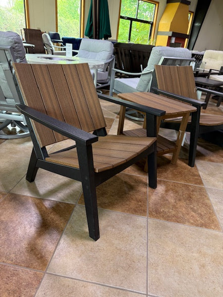 Adirondack Chat Chair- Black and Heathered Teak