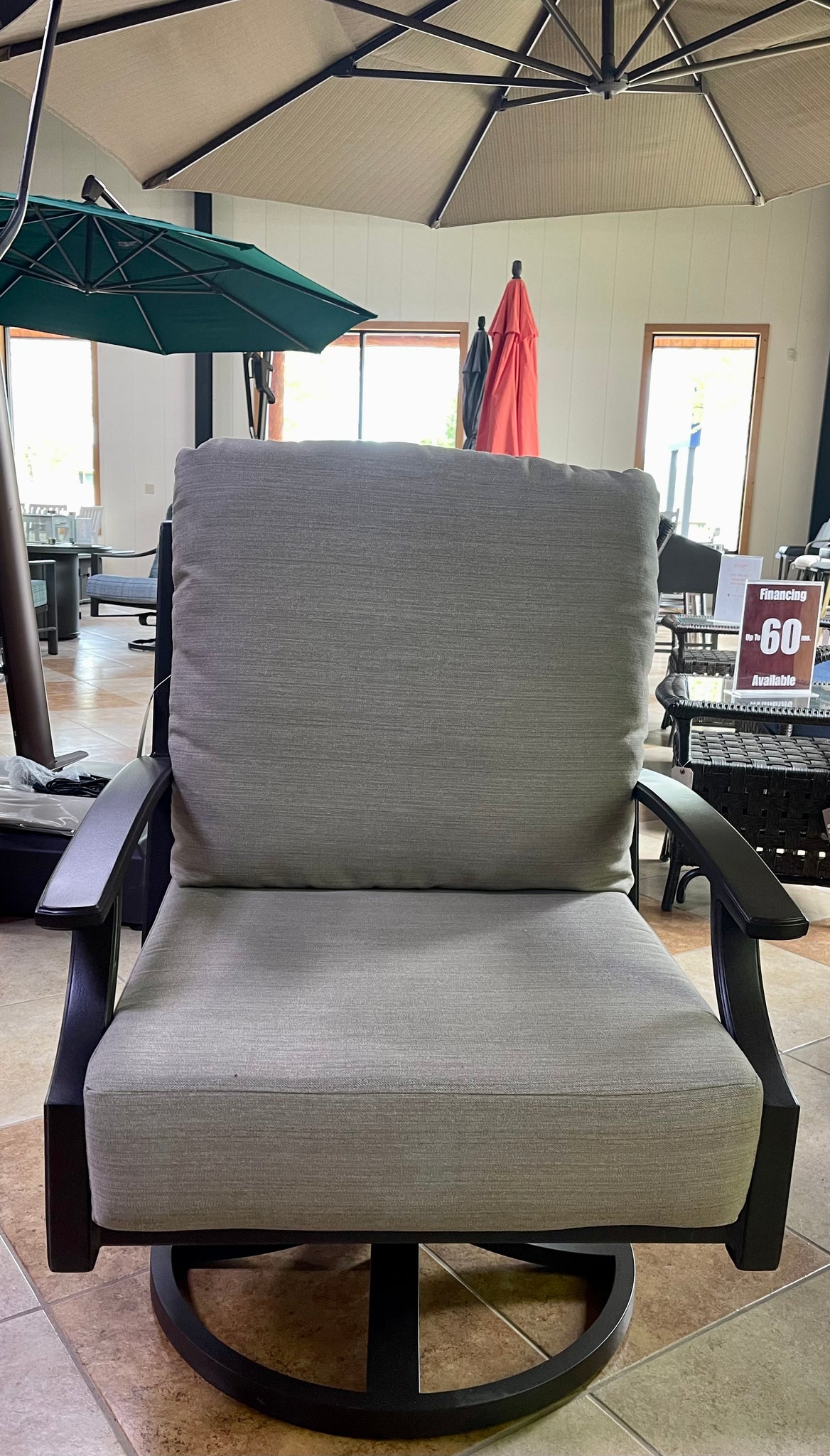 Marconi Cushion Swivel Lounge Chair- Rich Earth/Light Brewed