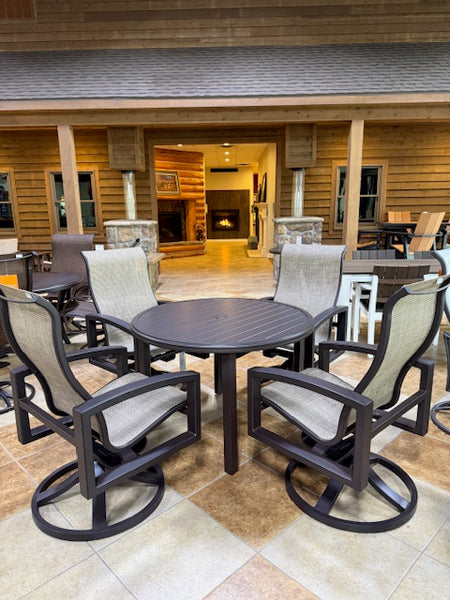 5 Piece Premium Aluminum Dining Set- Brown