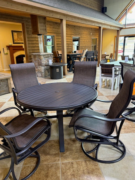 5 Piece Premium Aluminum Dining Set- Brown