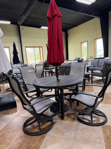 5 Piece Premium Aluminum Dining Set- Black