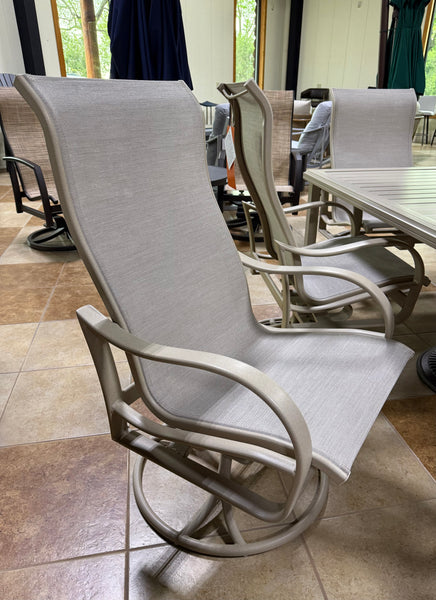 7 Piece Aluminum Dining Set- Tan/Light Brown
