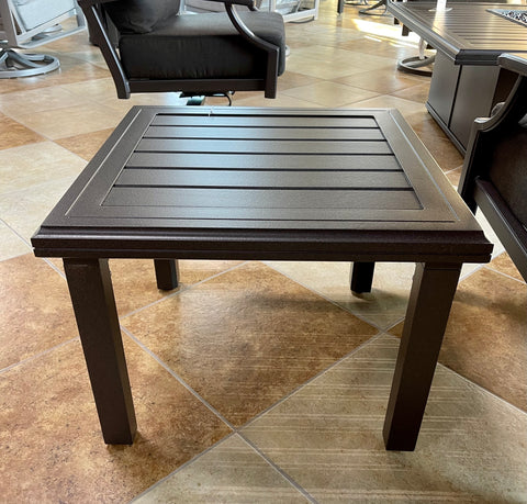 24" Square Aluminum Side Table- Rich Earth
