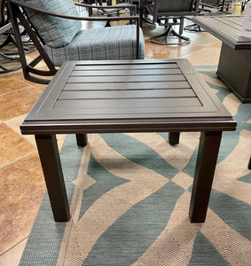 24" Square Aluminum End Table- Graphite