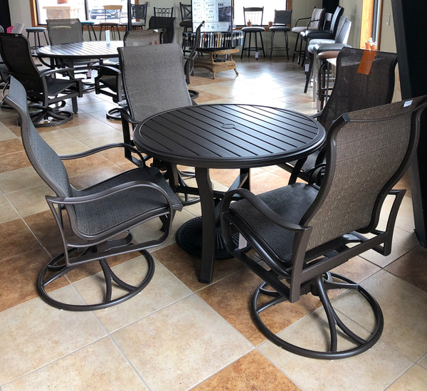 5 Piece Round Aluminum Dining Set