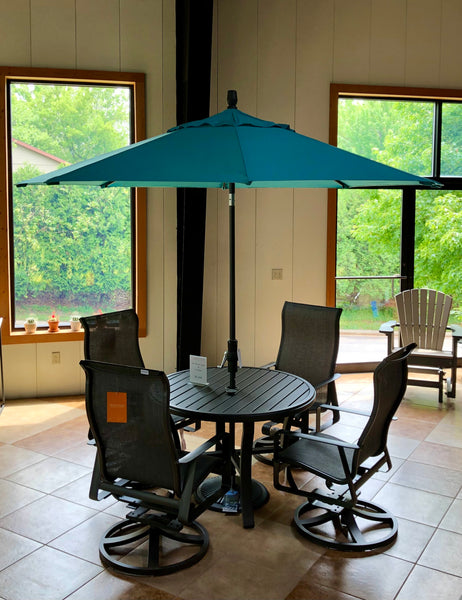 9' Collar Tilt Aluminum Umbrella- Aqua