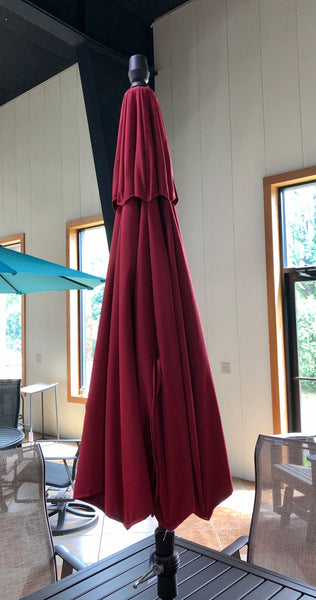 9' Collar Tilt Aluminum Umbrella- Red