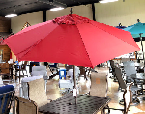 9' Collar Tilt Aluminum Umbrella- Red