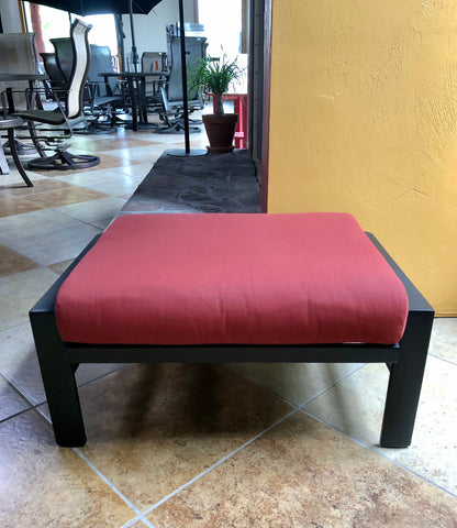 Kenzo Cushion Ottoman- Obsidian/Red