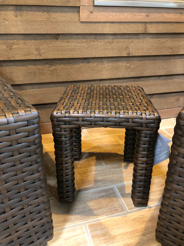 16" Square Wicker End Table